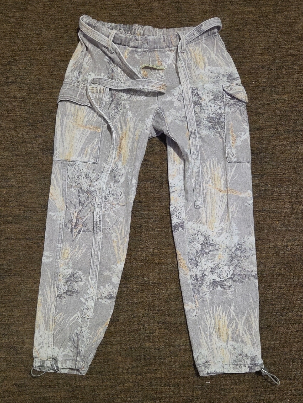 Fear of God Gray Print Cargo Joggers